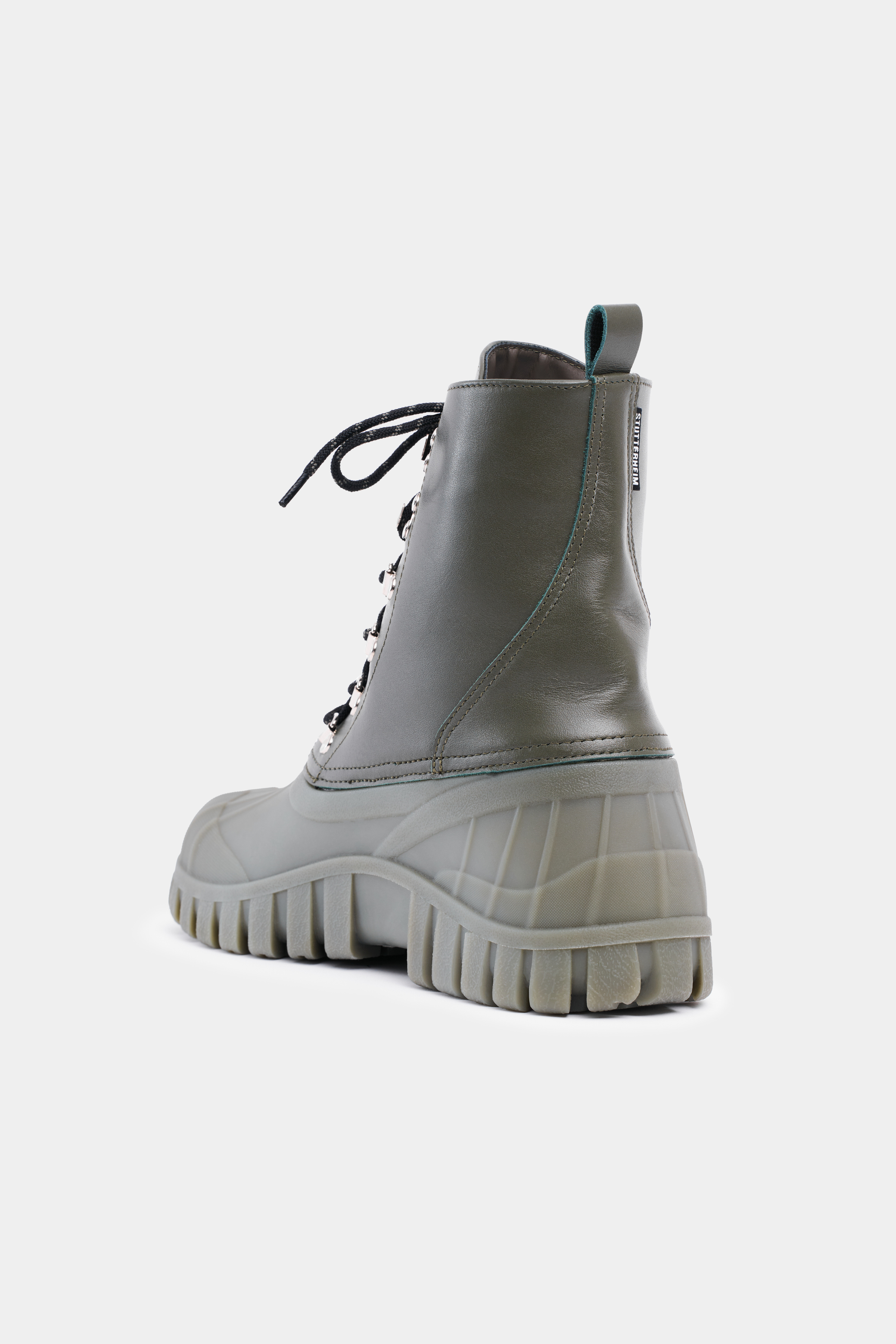 Shop Stutterheim Patrol Boot Leather In Green